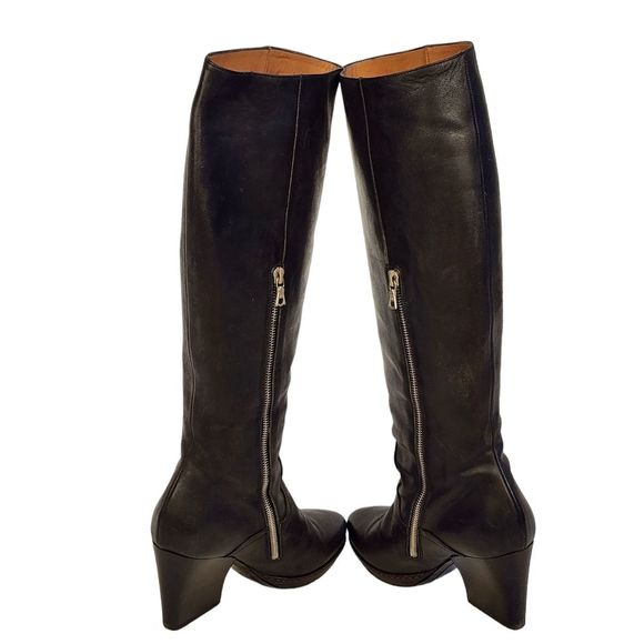 Dries Van Noten Vintage Tall Black Leather Boots - Picture 6 of 9